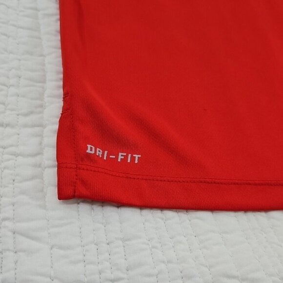 Nike Dri-Fit Athletic Shirt Polo Tennis Golf Men's M Medium Nike Red & White EUC - Picture 2 of 16